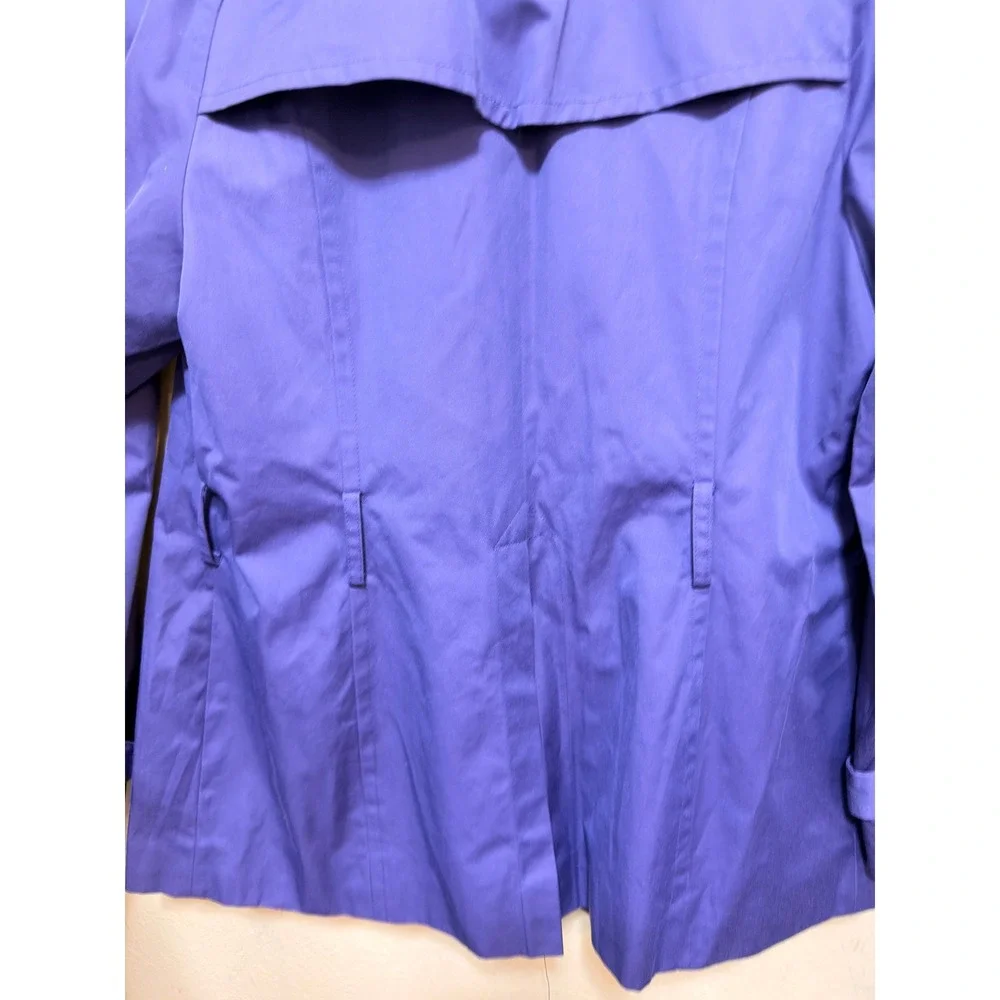 London Fog Womens‎ Purple Double Breasted Trench Coat Jacket Medium